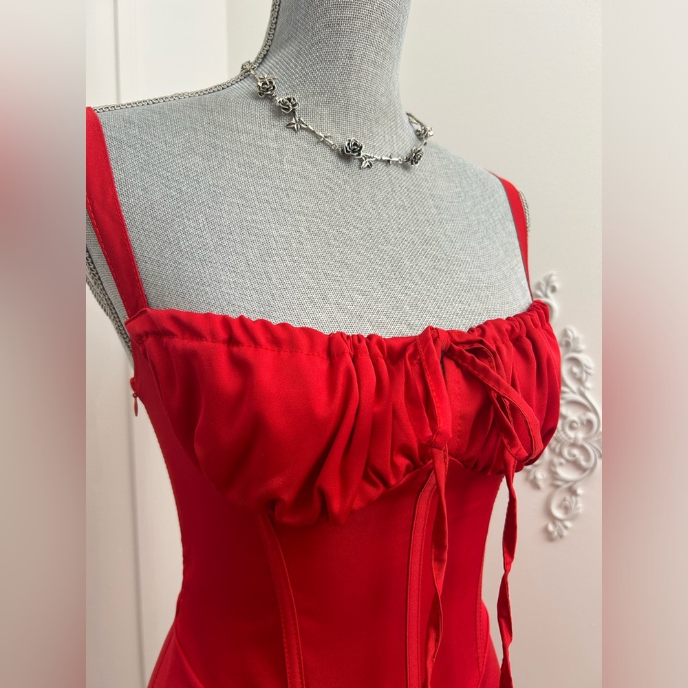 Romantic Corset-Style Mini Dress